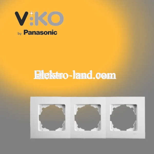  Рамка тройная горизонтальная белая VIKO LINNERA 